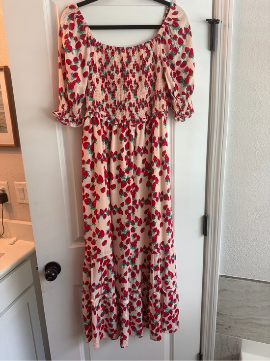 Betsey Johnson Dresses & Skirts - Betsey Johnson Maxi Dress with Red Strawberry Print